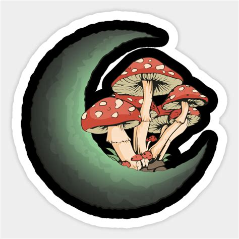 dark academia aesthetic moon mushrooms goblincore cottagecore sticker teepublic