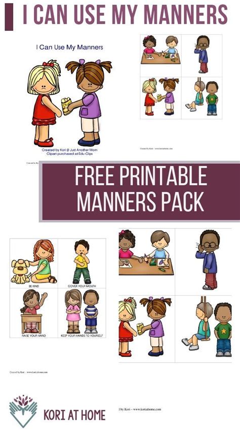 Preschool Good Manners Printables