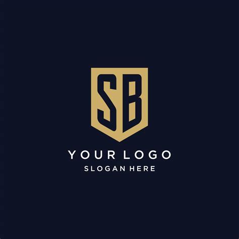 Sb Monogram Initials Logo Design With Shield Icon 15445335 Vector Art
