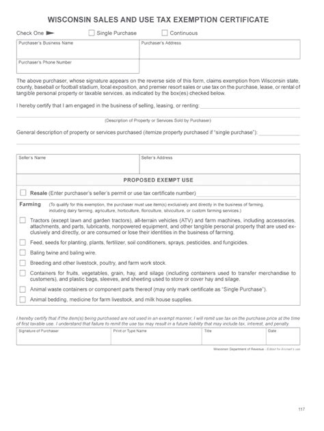 Fillable Tax Exempt Form Wisconsin Printable Forms Free Online