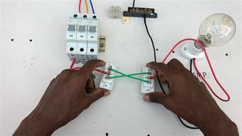 Red, black, white, and bare. two way switch connection type 2 - in tamil ,two way switch wiring diagram - YouTube