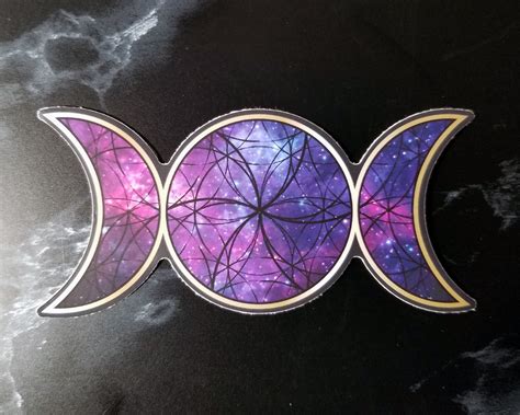 Triple Moon Goddess Symbol Vinyl Sticker Pagan Wiccan Magick Etsy Uk
