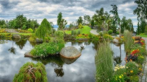Wallpaper Landscape Garden Lake Reflection Park