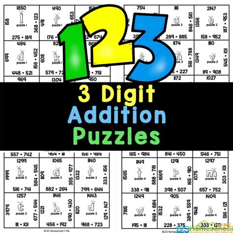 Free Printable 3 Digit Addition Recreation Home Schooling Blogs