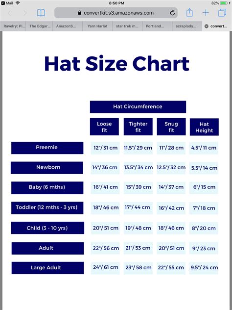 The Game Fitted Hat Size Chart