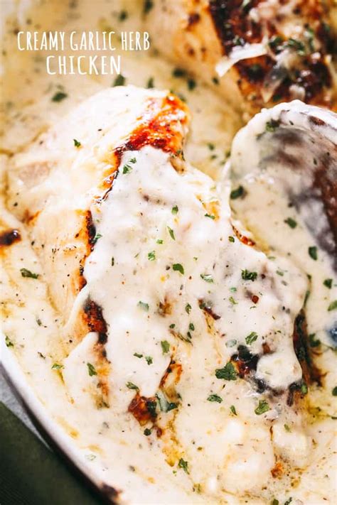 Made with pasta, chicken, spinach, seasonings, lots of yummy garlic, and parmesan cheese, you can make this incredible dish in under 30 minutes! Creamy Garlic Herb Chicken Breasts Recipe | Easy Chicken ...