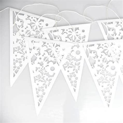 White Lace Effect Paper Bunting By Postbox Party Paper Bunting Paper
