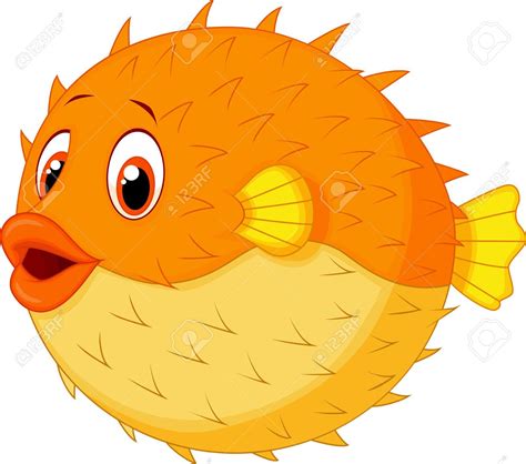 24336420 Cute Puffer Fish Cartoon Blowfish Fish Animated 1300×1147