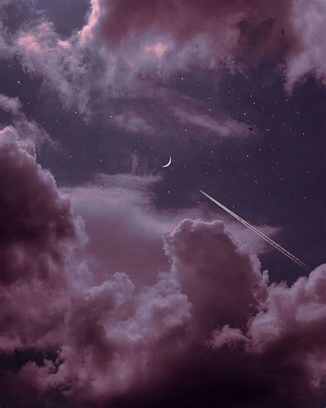 Crescent Moon And Clouds Moon And Stars Wallpaper Night Sky