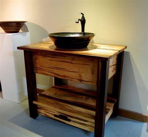 Rustic Vessel Sink Vanity Base Wooden Bathroom Vanity Small Bathroom