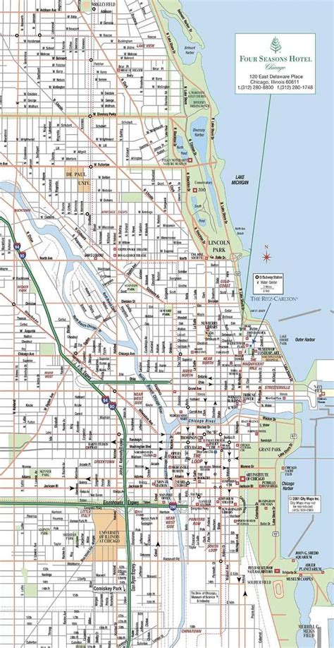 Chicago Street Map Street Map Of Chicago United States Of America
