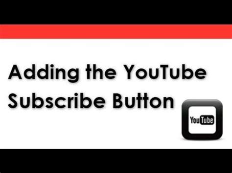 Growing your YouTube presence with a YouTube subscribe button - Video | Youtube, You youtube ...