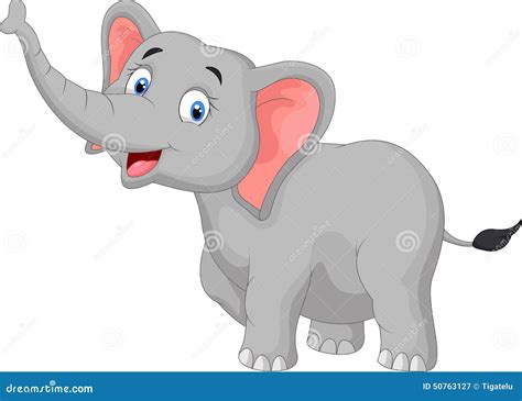 Cute Cartoon Elephant Stock Vector Illustration Of Mammal 50763127