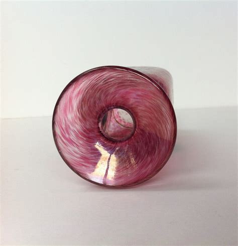 Robert Held Art Glass Irridecent Pink Vase Hand Blown Etsy