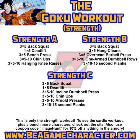 The Goku Strength Workout Goku Workout Saiyan Workout Super Saiyan Workout