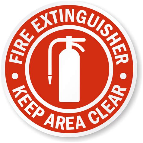 Fire Extinguisher Keep Area Clear Adhesive Floor Sign Sku Sf 0270