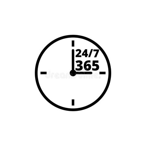247 365 Open Hours Icon Or Sign Stock Vector Illustration Of Help