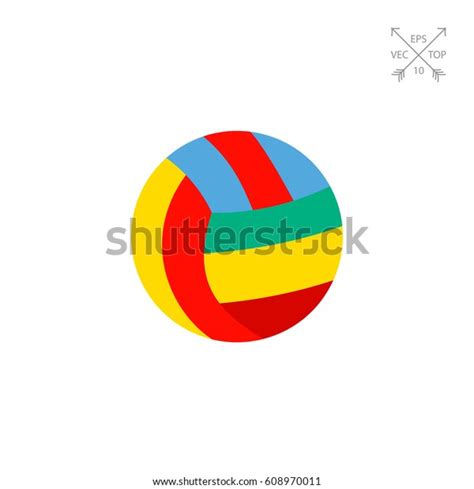 Colorful Volleyball Ball Icon Stock Vector Royalty Free 608970011