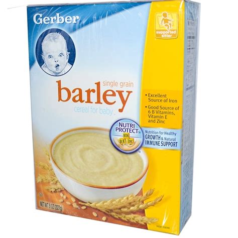 Gerber Cereal For Baby Single Grain Barley 8 Oz 227 G Iherb