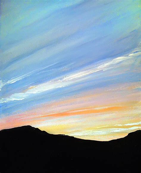 Sunset Mountain Sky Painting By Artistic Photos