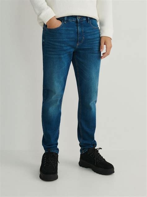 Slim farmerke ispranog izgleda boja plavi džins RESERVED 7576H 55J