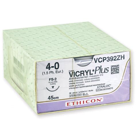 Sutura Assorbibile Ethicon Vicryl Plus 40 Ago 19 Mm Conf 36 Pz