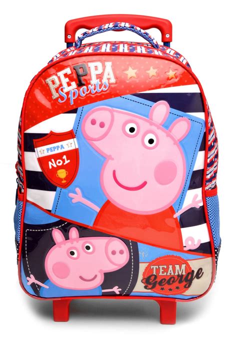 Mochila De Rodinhas Xeryus Infantil 16 Peppa Pig Sports Azulvermelha