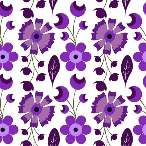 Premium Vector Purple Floral Seamless Pattern