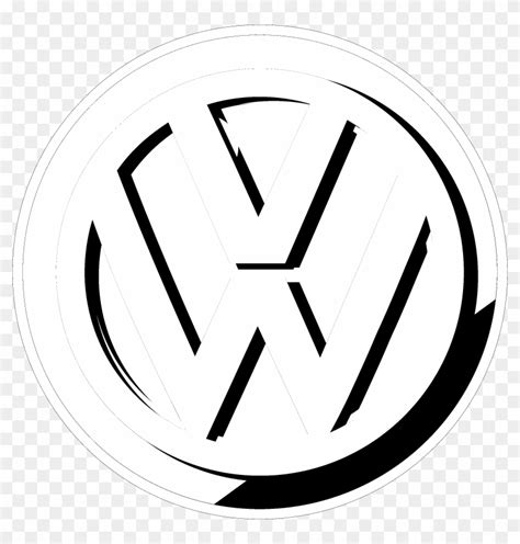 Volkswagen Logo Black And White Circle Clipart 830555 Pikpng