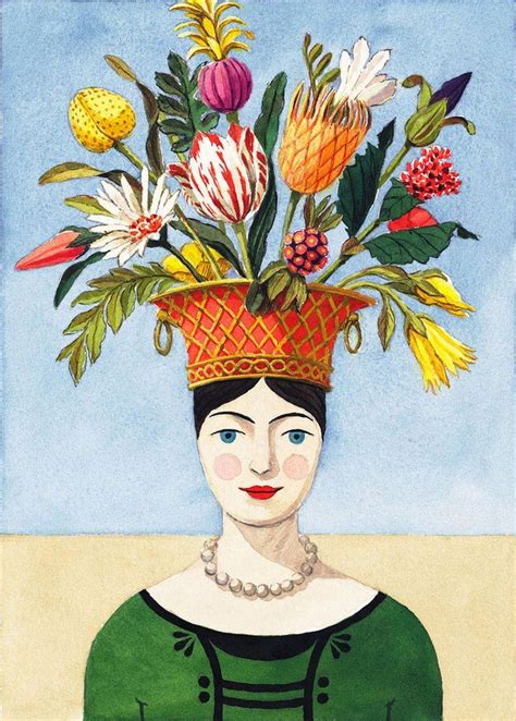 The Flower Lady Gouache Painting Original Watercolor Painting