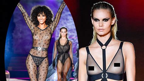 Etam Models In Naked Catsuits Take Over Paris Fashion Week Catwalk