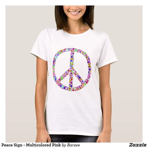 Peace Sign Multicolored Pink T Shirt Branding Photos Photo Shoot