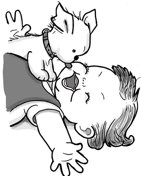 Find all of the supplies i used in this. How to Draw a Cute Baby and Puppy Licking His Face Drawing ...