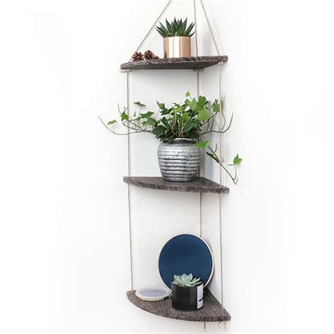 123 Tier Plant Stand Holder Hanging Display Flower Shelf Wooden Wall