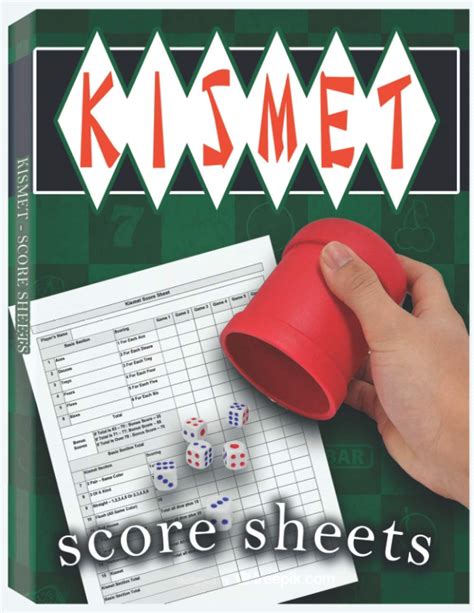 Kismet Score Sheets 100 Kismet Score Pads Kismet Dice Game Score Book