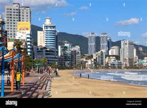 South Korea Busan Gwangalli Beach Skyline Stock Photo Alamy