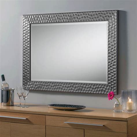 Rectangular Dimple Effect Wall Mirror Wall Mirror Homesdirect365