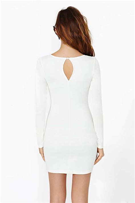 Sexy V Neck Long Sleeve Sheath White Polyester Mini Dress Dresses Lovelywholesale Wholesale