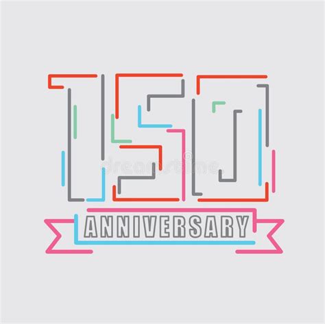 150th Years Anniversary Logo Birthday Celebration Abstract Design