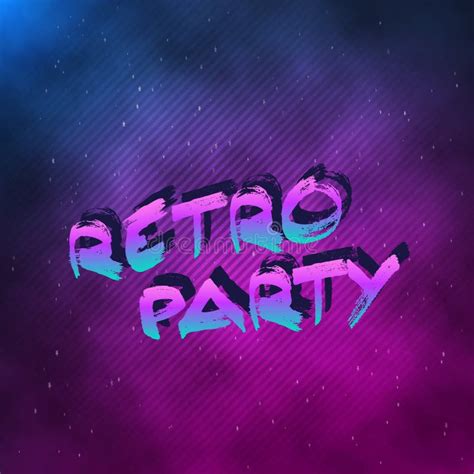 1980 Retro Party Neon Poster Retro Disco 80s Background Made In Stock