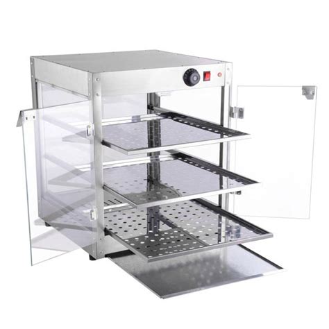 Roband c25rd 1.6m 10 pan curve glass hot food bar 3600 watts. 3 Tier Food Warmer Display Case Cabinet
