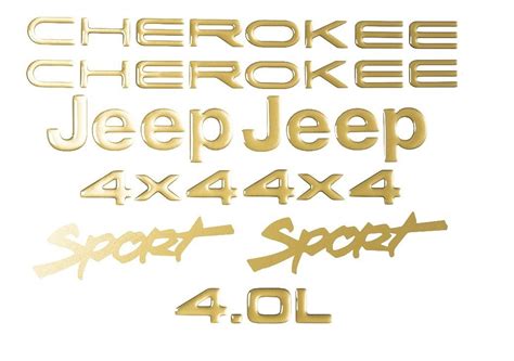 Kit Adesivo Dourado Resinado Jeep Cherokee Sport Verde Dr3 DECALX