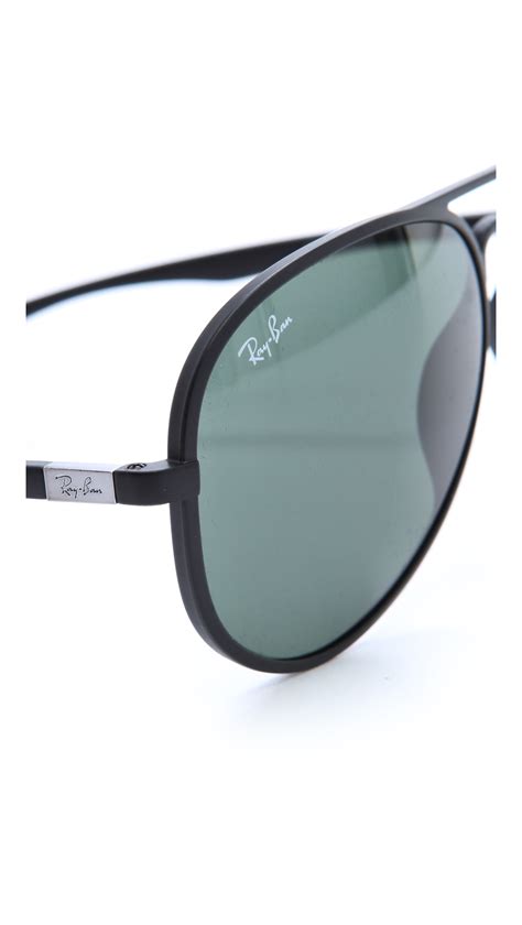 Ray Ban Matte Aviator Sunglasses In Black Lyst