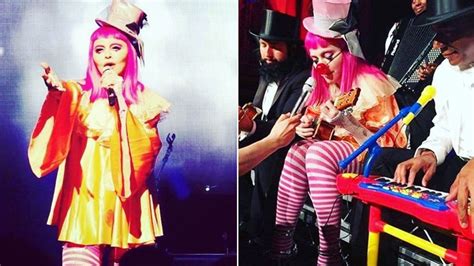 madonna clowns around and sheds tears for rocco at melbourne show bbc news