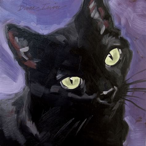 Paintings From The Parlor Black Cat Original Oil Painting By Diane