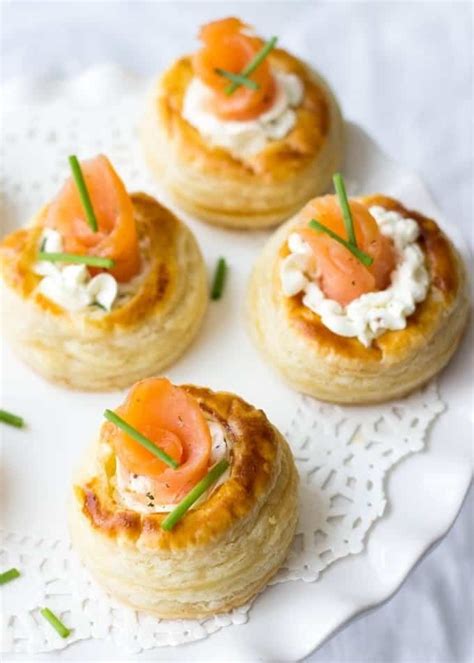 Cream Cheese And Smoked Salmon Vol Au Vents Lavender Macarons