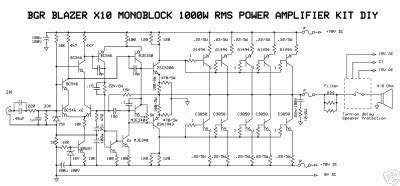 1000 watts amplifier circuit diagram using 2sc5200 and 2sa1943. 1000 Watts Audio Amplifier Circuit - Circuit Diagram Images