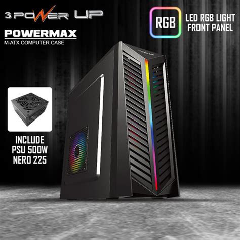 Jual Casing Pc Office Gaming 3power Up Powermax M Atx With Psu 500w Led