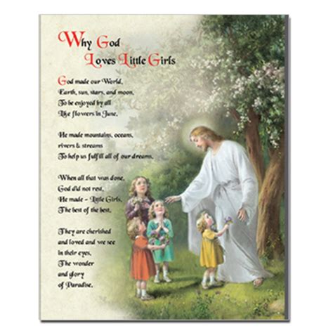 Jesus Why God Loves Little Girls Carded 8x10 San Francis