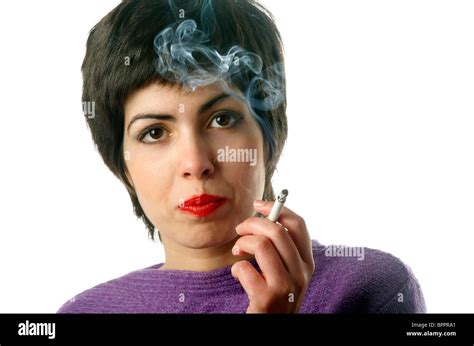 A Woman Smoking Stock Photo Alamy